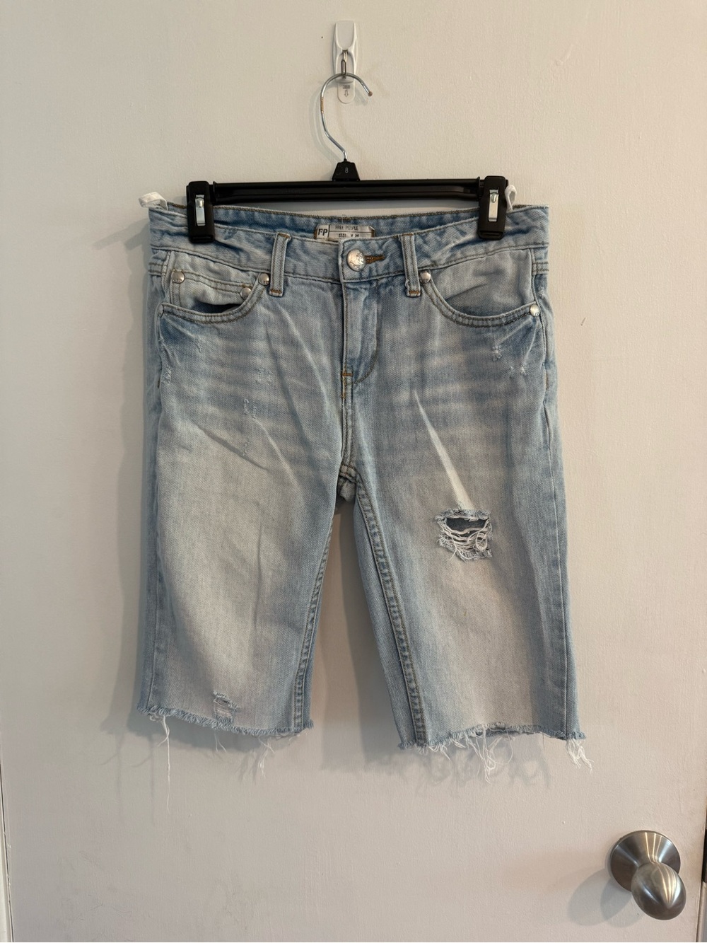 Free People Light Blue Denim Shorts size 26